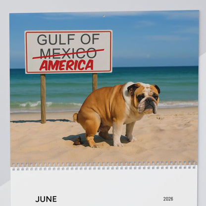 Pooping Dogs Owning Liberals 2026 Calendar - Funny Calendar & White Elephant Gag Gift Calendar