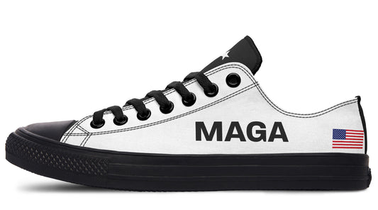 White and Black MAGA Lowtops