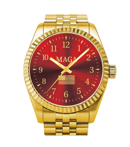 Gold & Red MAGA Watch – Only 100 Available (Pre-order Expected to Ship in August, 2025)