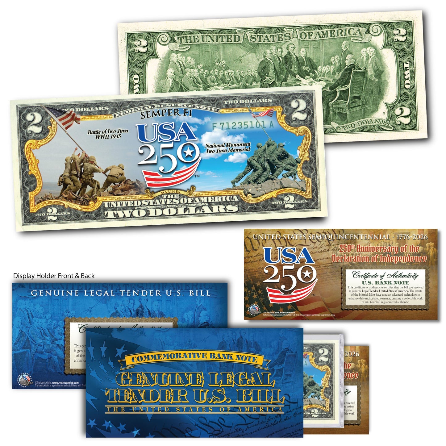 U.S. Marine Forces - "Semper Fi" - Genuine Legal Tender U.S. $2 Bill (Only 250 Available)