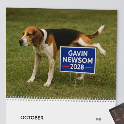 Pooping Dogs Owning Liberals 2026 Calendar - Funny Calendar & White Elephant Gag Gift Calendar