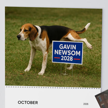 Pooping Pooches Owning Liberals 2026 Calendar - Funny Calendar & White Elephant Gag Gift