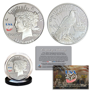 America's 250th Anniversary Peace Dollar Nickel Silver Proof Coin