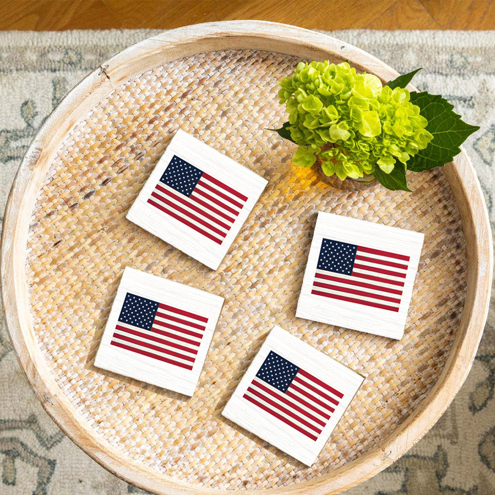 Flags of Valor - American Flag Coaster Set