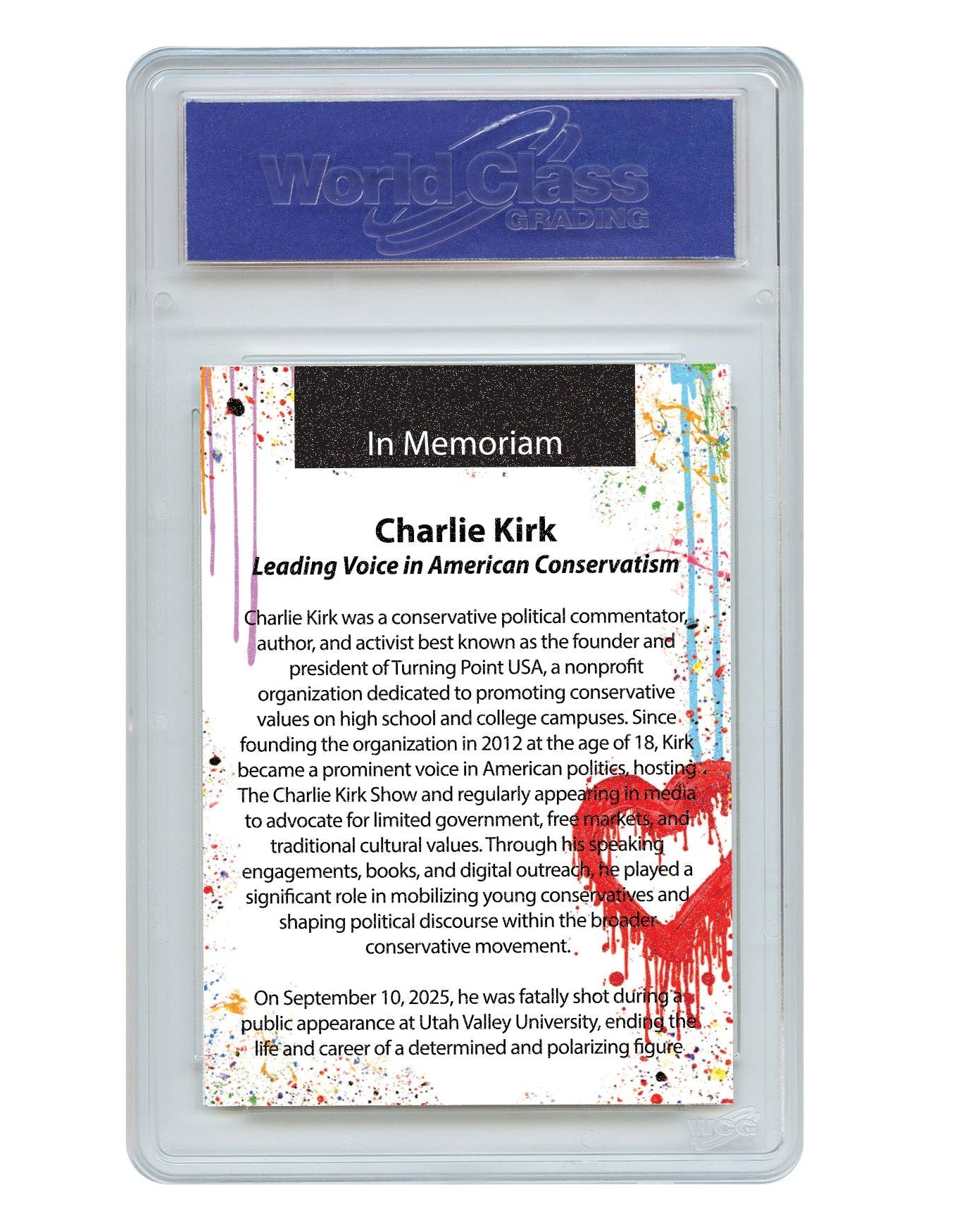 Stronger Together Charlie Kirk Collectible Card - Diamond Dust Edition - Professionally Graded GEM-MT 10