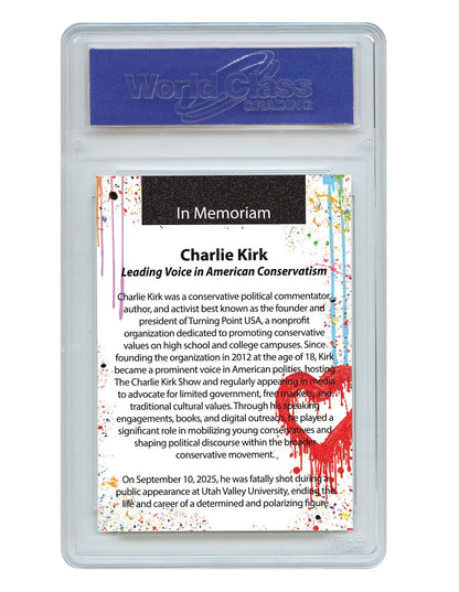 Stronger Together Charlie Kirk Collectible Card - Diamond Dust Edition - Professionally Graded GEM-MT 10