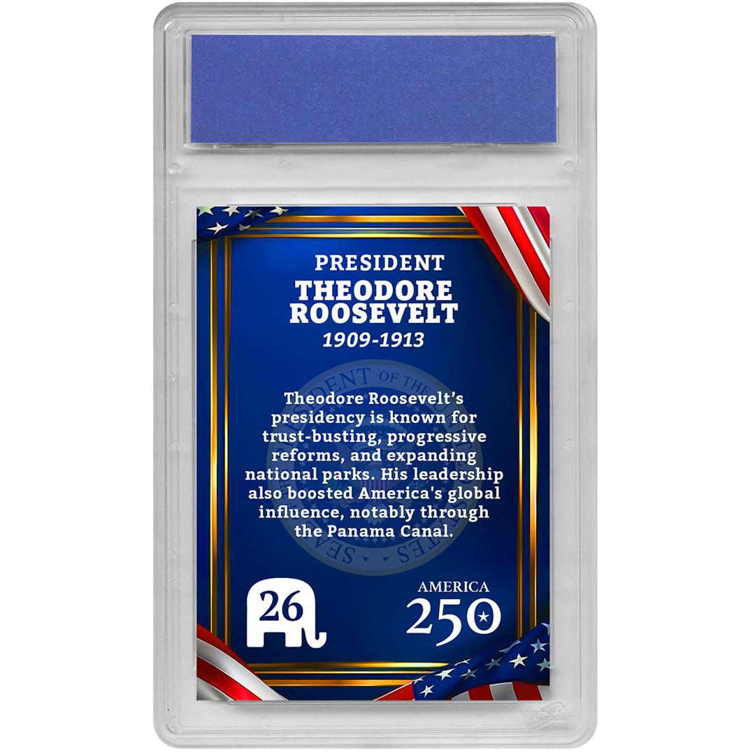 26th President Theodore Roosevelt | Republican Presidents Trading Card Collection | Graded Gem Mint 10