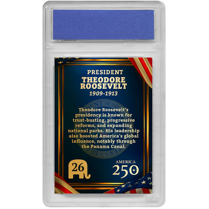 [GOLD EDITION] 26th President Theodore Roosevelt | Republican Presidents Trading Card Collection | Only 50 Available | Individually Numbered | Graded Gem Mint 10