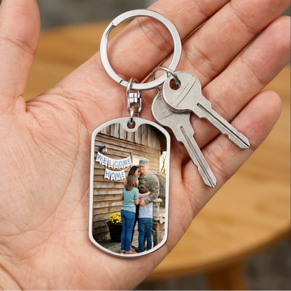 Customizable Dog Tag Keychain with Engraving
