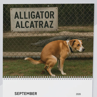 Pooping Dogs Owning Liberals 2026 Calendar - Funny Calendar & White Elephant Gag Gift Calendar