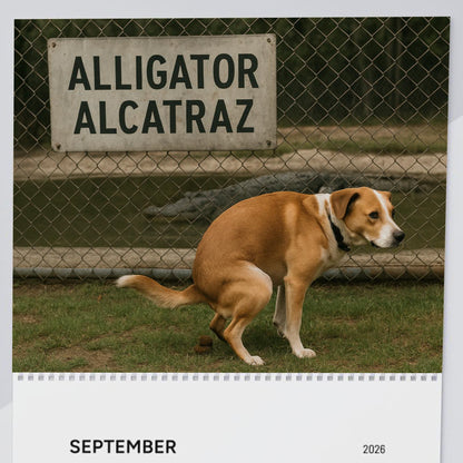 Pooping Pooches Owning Liberals 2026 Calendar - Funny Calendar & White Elephant Gag Gift