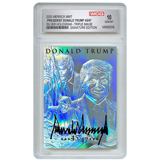 45-47th President "Greatest Comeback In History" - Silver Hologram Sculpted Trading Card