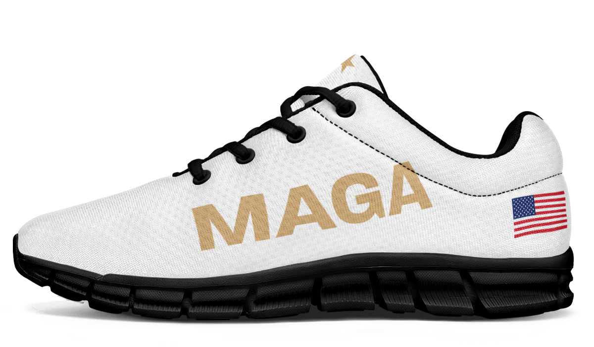 White & Gold MAGA Sneaker