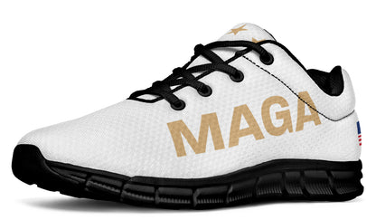 White & Gold MAGA Sneaker