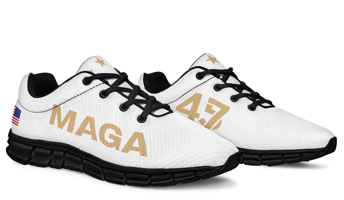 White & Gold MAGA Sneaker