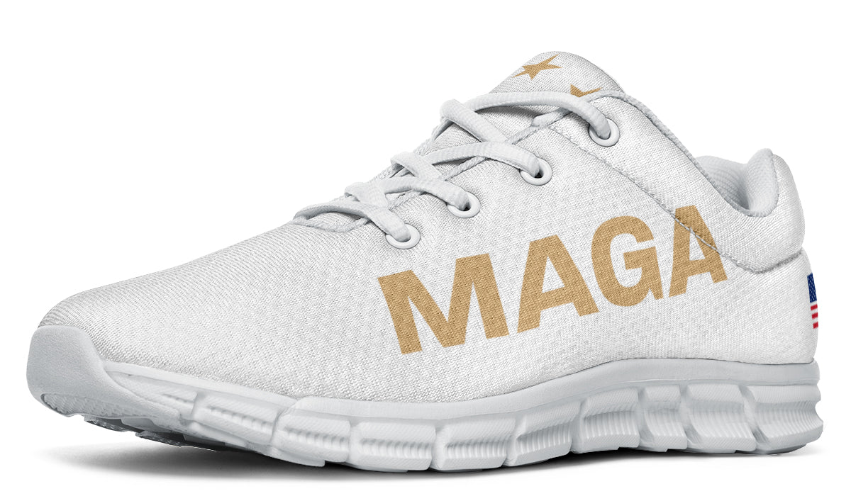 White & Gold MAGA Sneaker