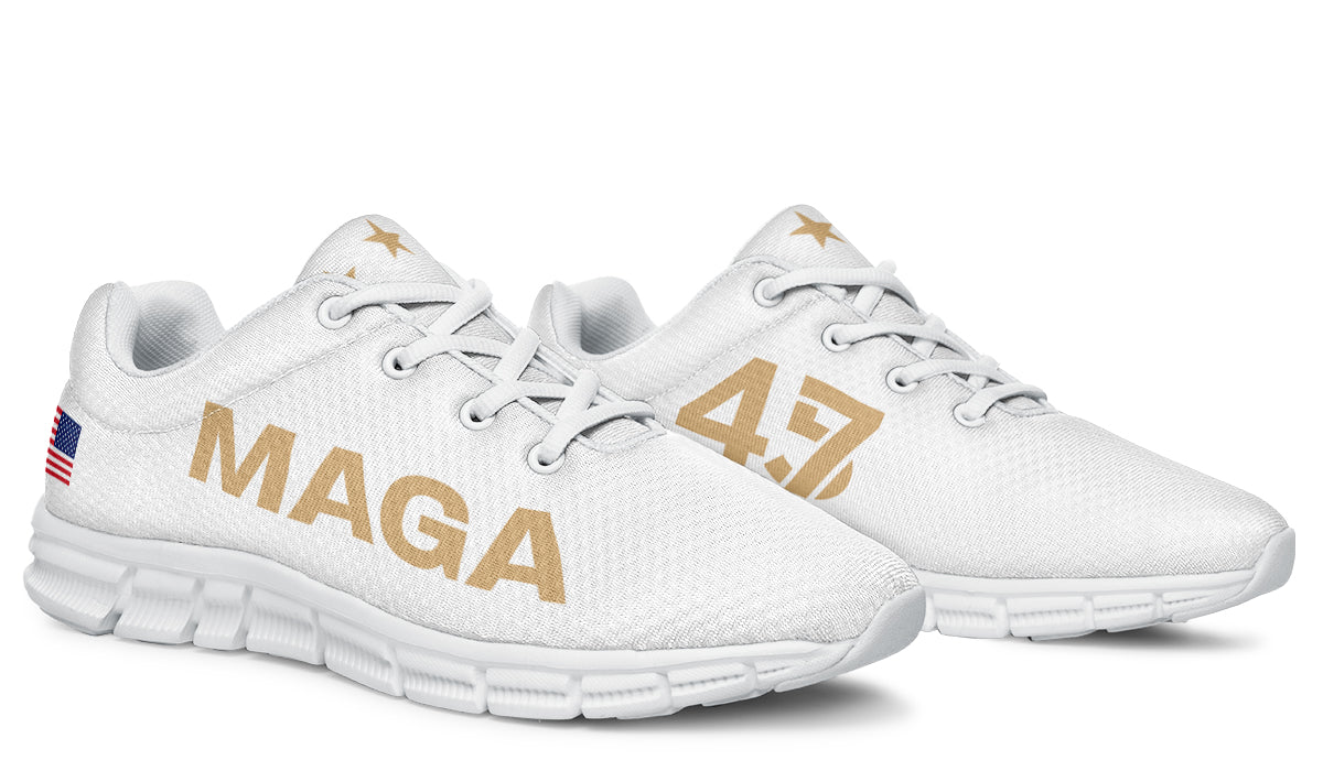 White & Gold MAGA Sneaker