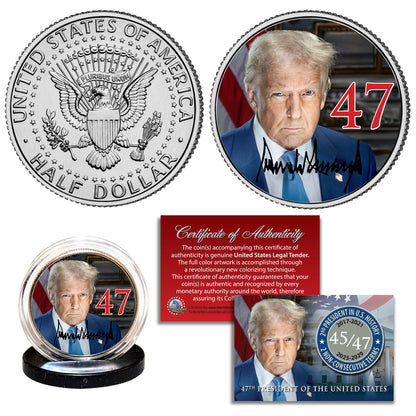 47th President Trump Official Portrait Collectible Half Dollar Coin