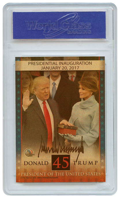 President Trump 45th & 47th Inauguration - Gold Pearl Flip Trading Card