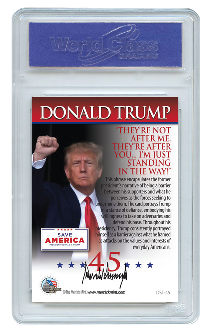 Donald Trump Defending America Trading Card (Graded GEM-MT 10)