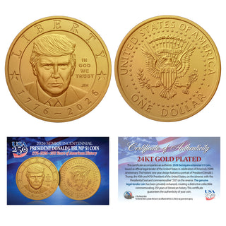 2026 Trump $1 Coin - Silver & Gold Coin Set