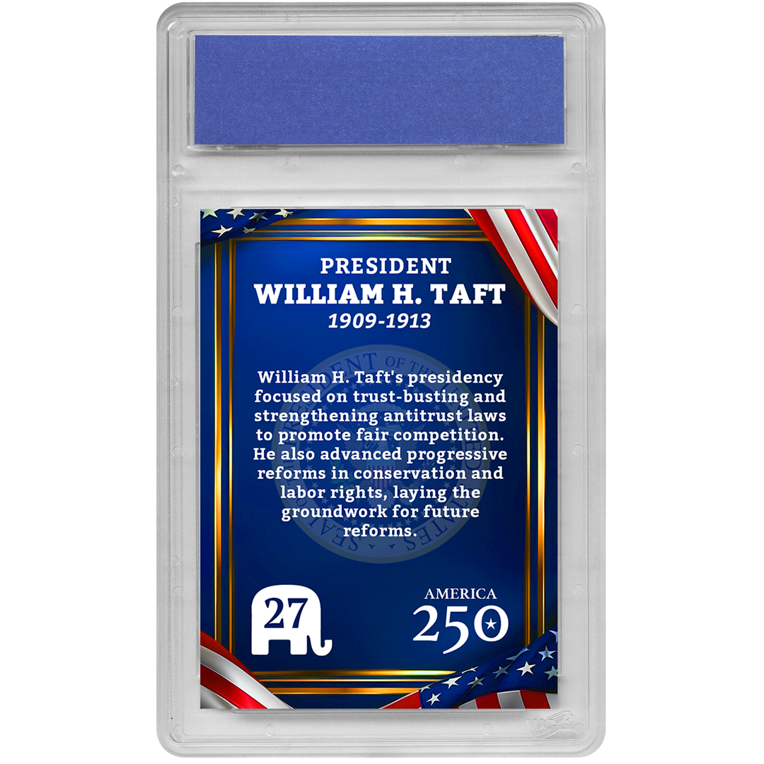 27th President William H. Taft | Republican Presidents Trading Card Collection | Graded Gem Mint 10