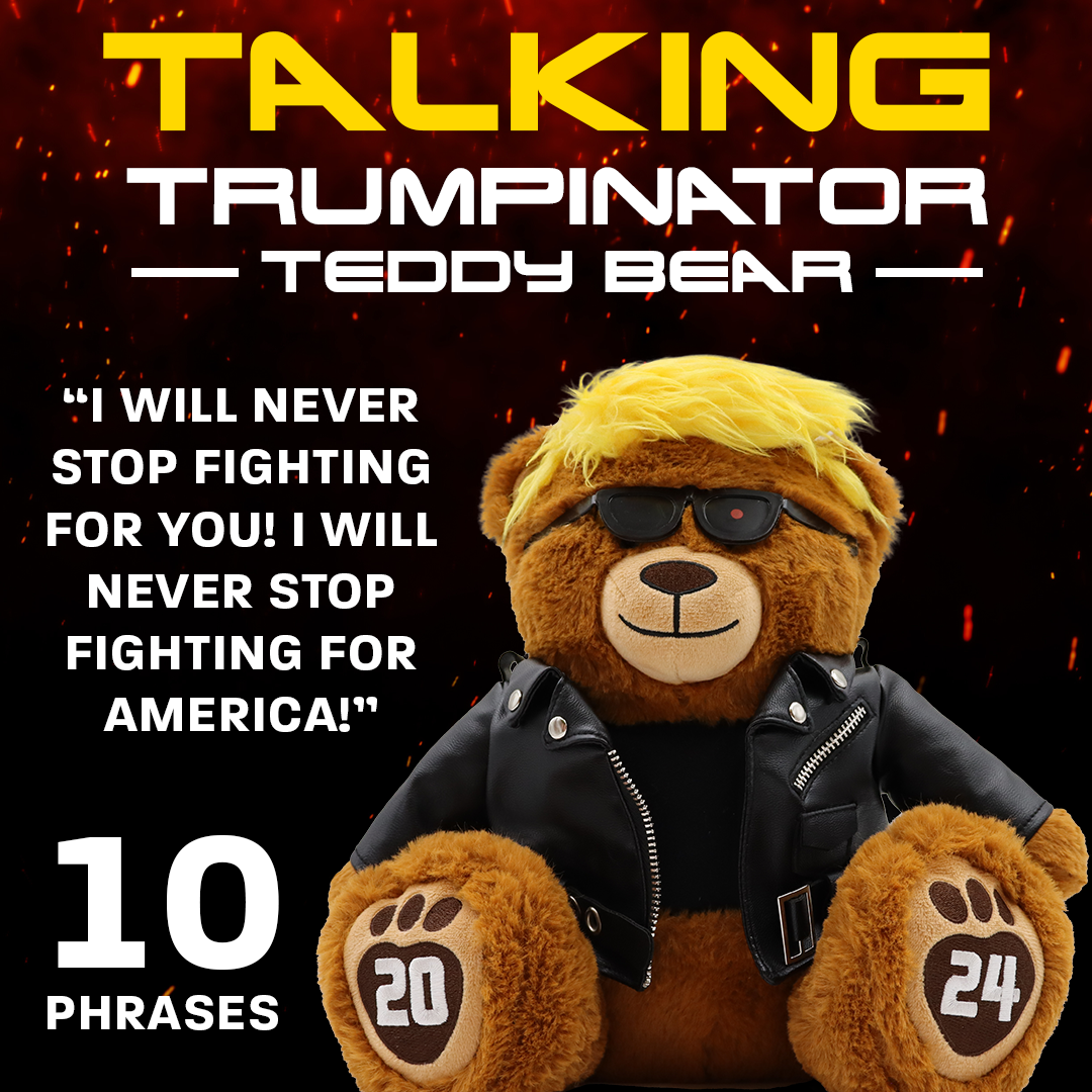 Talking Trumpinator Teddy Bear - Says 10 Phrases (Pre-Order Expected to Ship in October)