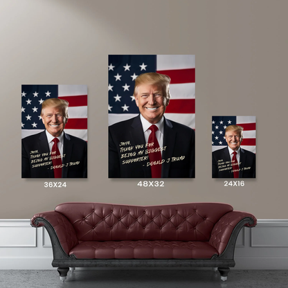 Trump Thank You Custom Canvas - Insert A Name (Makes A Great Gift)