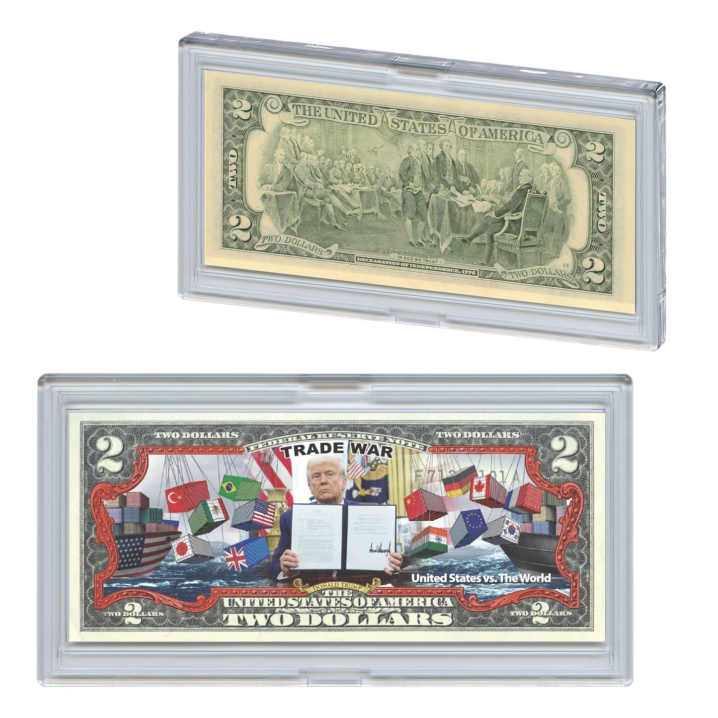 [RED BORDER] Only 50 Available | Trade War - President Donald Trump $2 Bill - Genuine Legal Tender