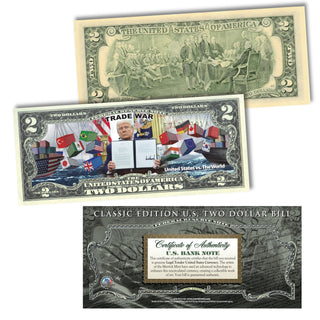 Trade War - President Donald Trump $2 Bill - Genuine Legal Tender
