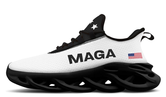 White and Black MAGA Trendy Sneakers