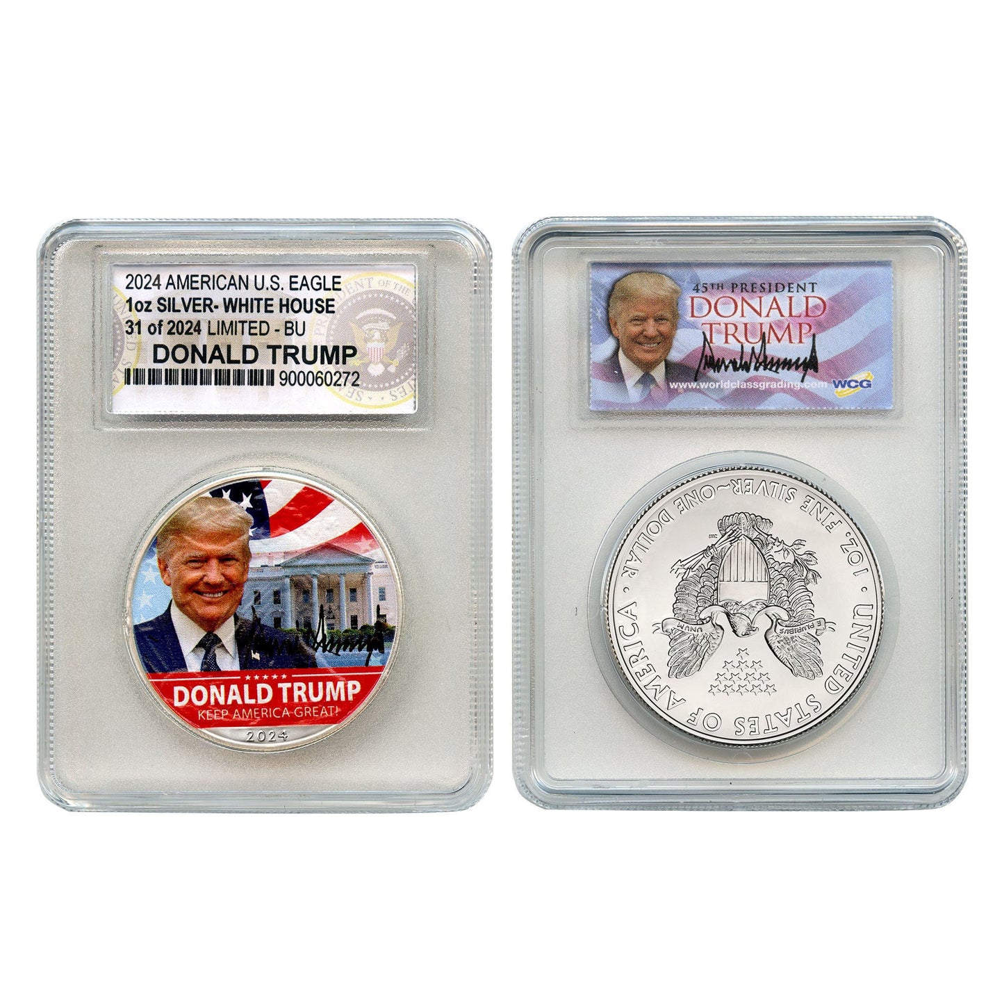 Trump 2024 Silver Eagle Slabbed – White House Edition Numbered 1 to 2,024