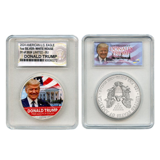 Trump 2024 Silver Eagle Slabbed – White House Edition Numbered 1 to 2,024