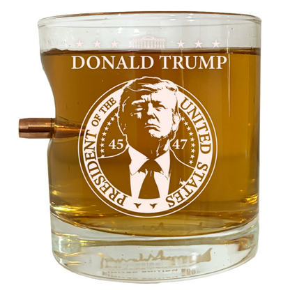 Donald Trump .308 Bullet Whiskey Glass (Each Individually Numbered)