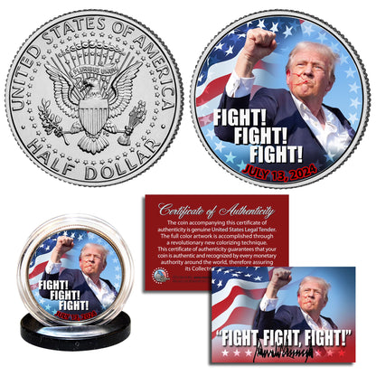 "Fight, Fight, Fight" Coin - Genuine US Half Dollar Collectible Coin