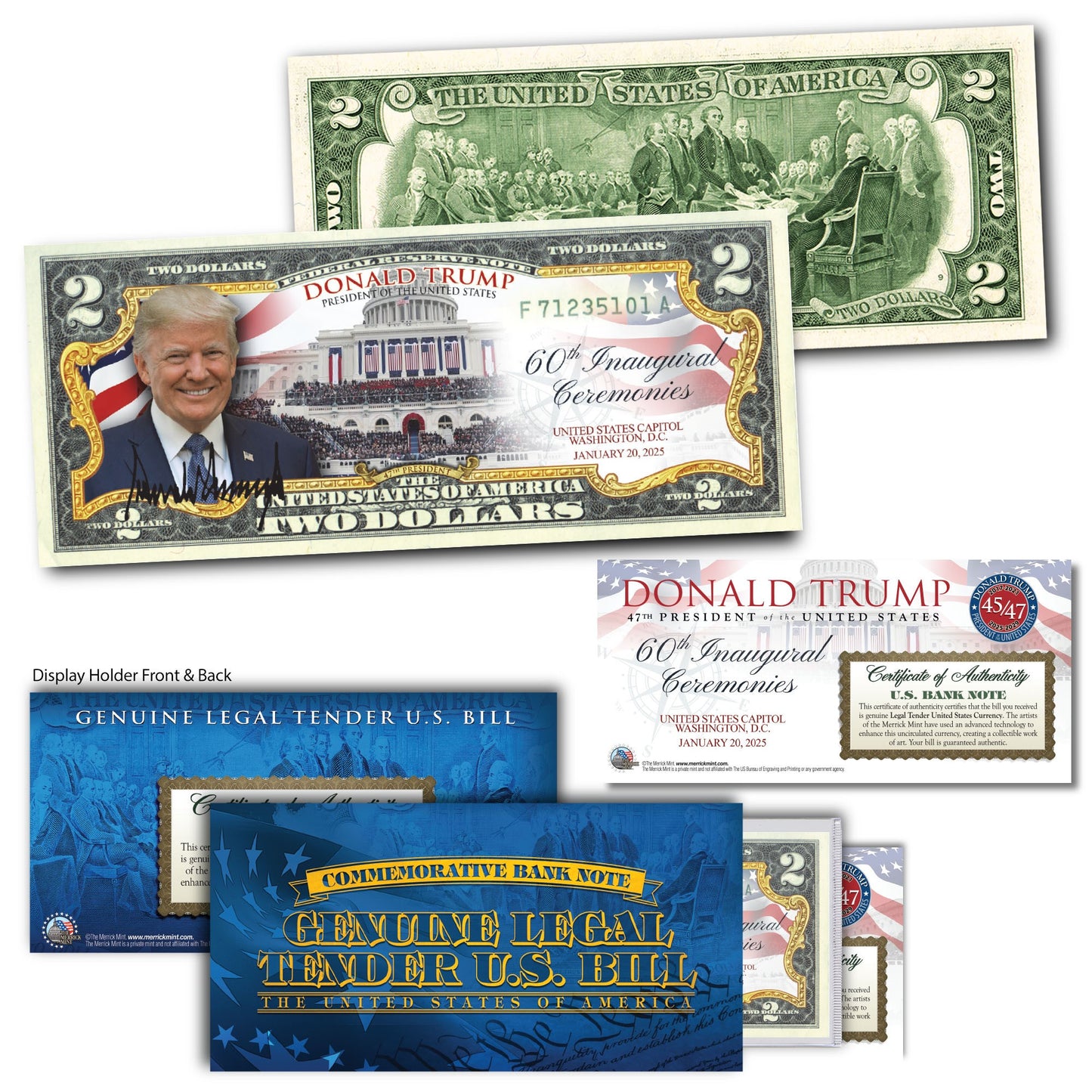 Donald Trump 2nd Term Inauguration - Collectible $2 Bill (Genuine Legal Tender)