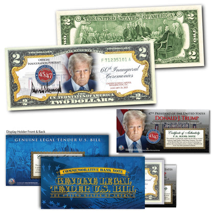 Donald Trump 47th President Official Portrait Collectible $2 Bill (Genuine Legal Tender)