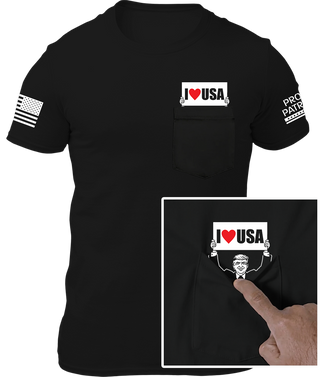 I ❤️ USA "Hidden Trump" Pocket Shirt