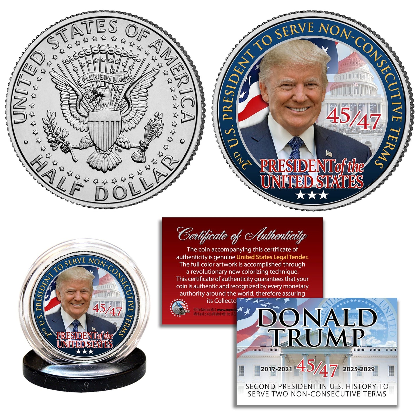 2nd U.S. President To Serve Non-Consecutive Terms - President Trump Coin