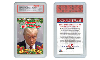 [Christmas Edition] - Trump Mugshot Trading Card - Graded Gem Mint 10