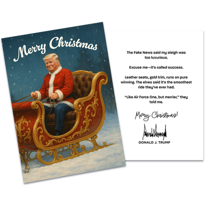 Merry Christmas From Santa Trump Riding His Sleigh - Trump Christmas Card