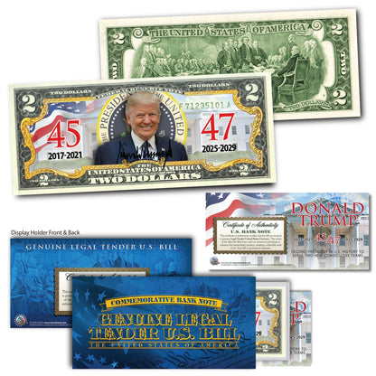 President Trump 45th & 47th President $2 Bill - Genuine Legal Tender