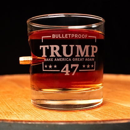 Bulletproof Trump 47 Whiskey Glass