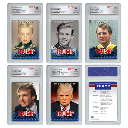 GRADED -  Donald Trump OFFICIAL * Life & Times * 5-Card Premium Trading Card Set