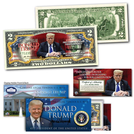 Trump Guilty in Rigged Trial $2 Bill - Genuine Legal Tender Collectible