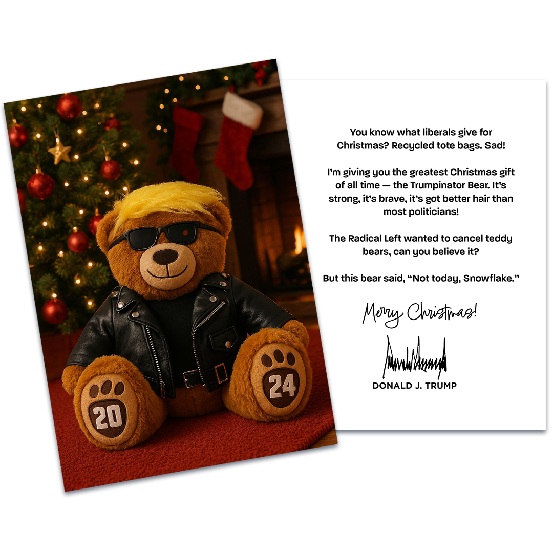 Trumpinator Teddy Bear - Christmas Card