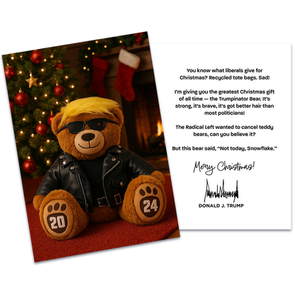 Trumpinator Teddy Bear - Christmas Card