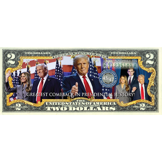 Greatest Comeback! $2 Bill - Genuine Legal Tender