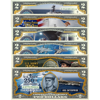 U.S Military Anniversary $2 Bill Collection