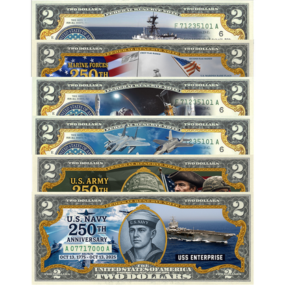 U.S Military Anniversary $2 Bill Collection